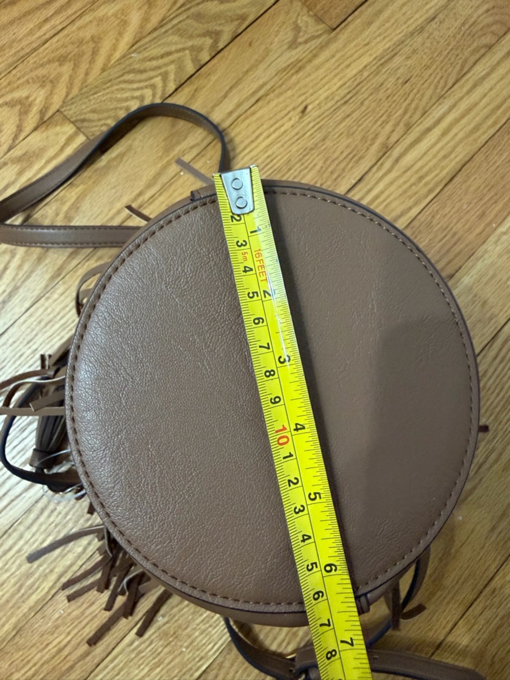 Steve Madden Tan Fringe Bucket Bag Adjustable Strap Detachable Insert Crossbody - Picture 15 of 15